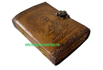 embossed buddha handmade leather journal